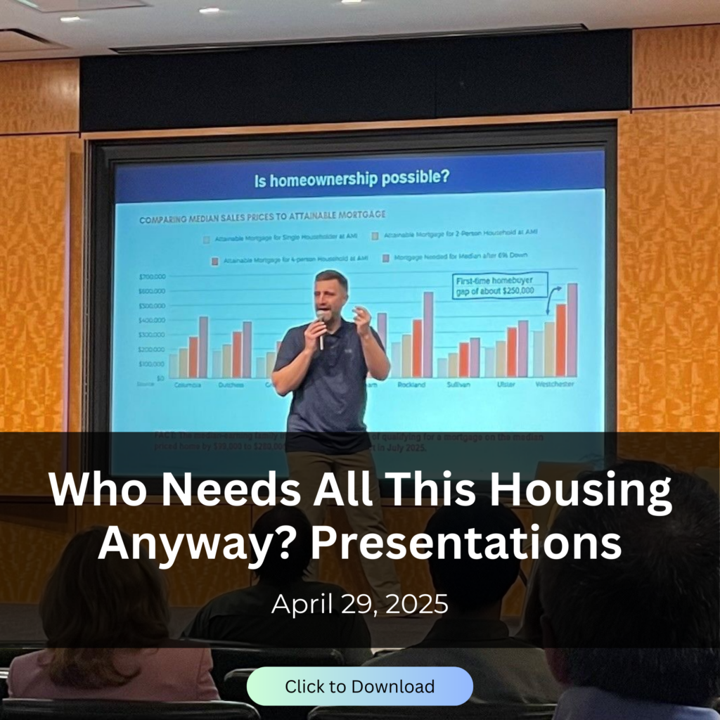 Who Needs All This Housing Anyway? Presentations